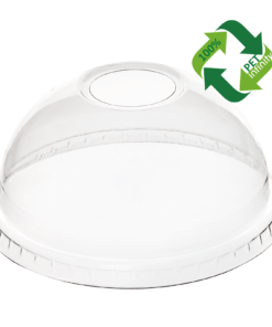 DOME Lid (rPET) with hole, diameter 95mm